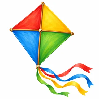 Kite illustration for letter K and its beginning sound