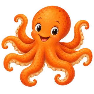 Octopus illustration for letter O and its beginning sound