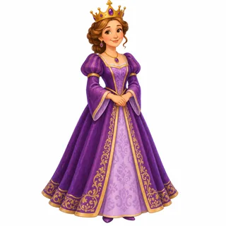 Queen illustration for letter Q and its beginning sound