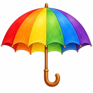 Umbrella illustration for letter U and its beginning sound
