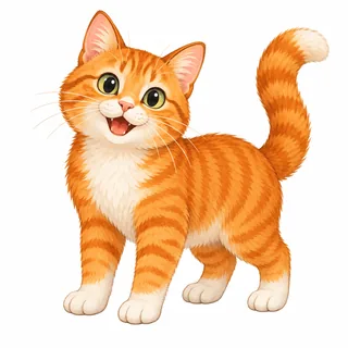 Cat illustration for letter C and its beginning sound