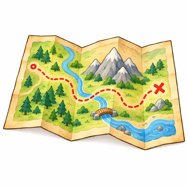 Map illustration for a short a picture card