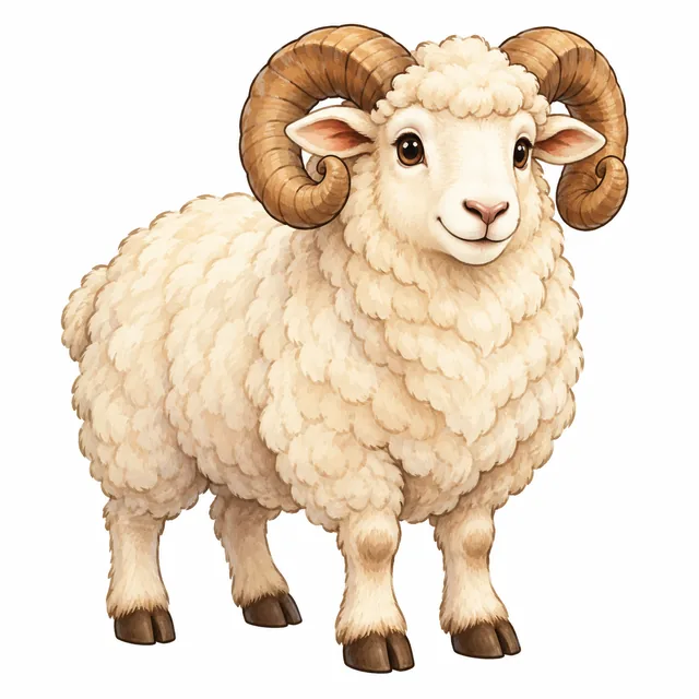 Ram illustration for a short a picture card