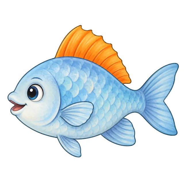 Fin illustration for a short i picture card