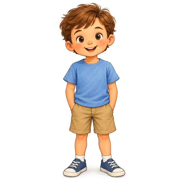 Kid illustration for a short i picture card