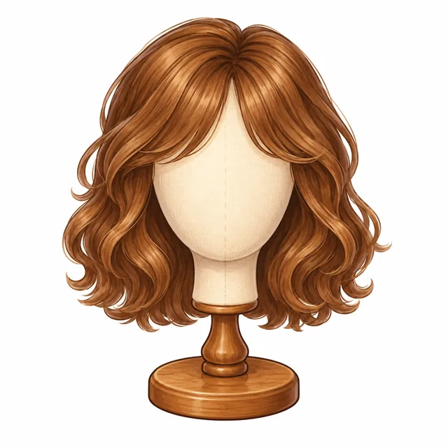 Wig illustration for a short i picture card