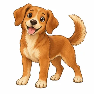 Dog illustration for letter D and its beginning sound