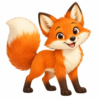 Fox illustration for letter F and its beginning sound