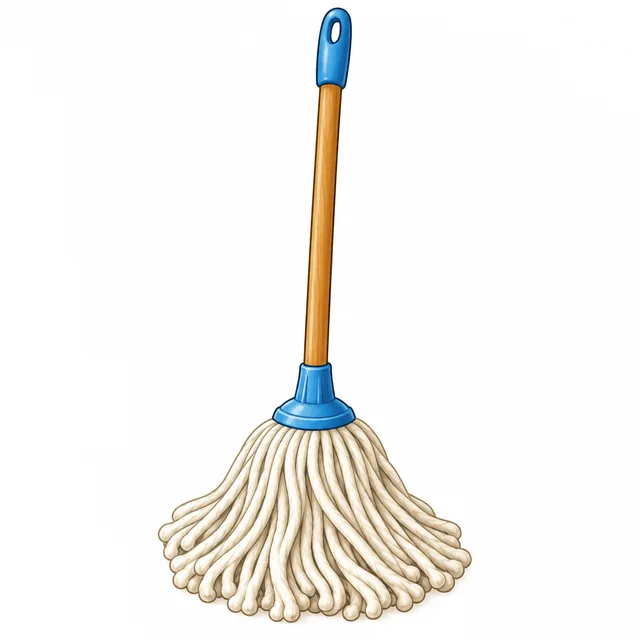 Mop illustration for a short o picture card