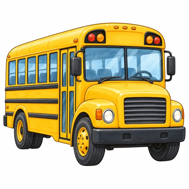 Bus illustration for a short u picture card