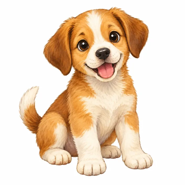 Pup illustration for a short u picture card
