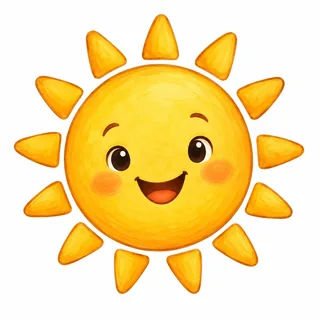 Sun illustration for letter S and its beginning sound
