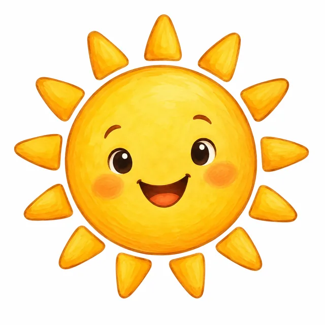 Sun illustration for a short u picture card