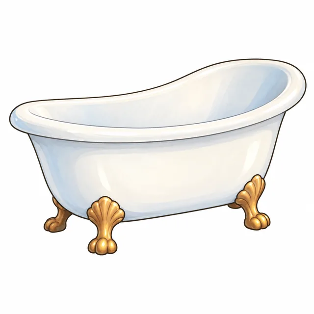 Tub illustration for a short u picture card